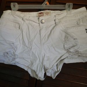 White Jean shorts